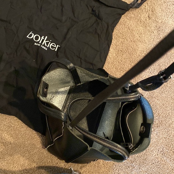 Botkier black medium size tote with silver zipper lining and silver inside - Picture 7 of 9